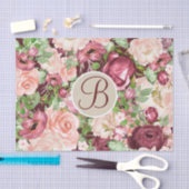 Marsala Floral Rustic Monogram Letter Initial Seidenpapier (Handwerk)