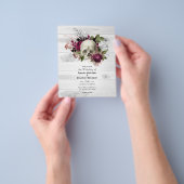 Marsala Floral Skull Halloween Gothic Wedding Flyer (Gruppe)