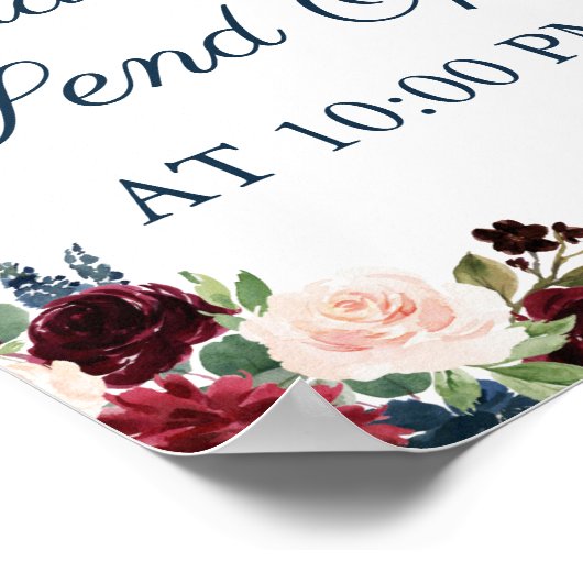 Marsala Floral Sparkler abschicken Schildkröte Poster (Ecke)