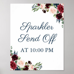Marsala Floral Sparkler abschicken Schildkröte Poster