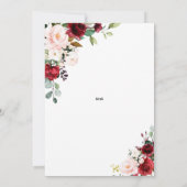 Marsala Floral Surprise 80. Geburtstag Einladung (Rückseite)