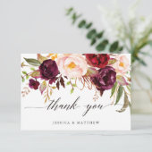 Marsala Floral Wedding Danke 2-seitig3 (Stehend Vorderseite)