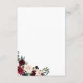 Marsala Floral Wedding Details Card Beilagen Begleitkarte (Rückseite)