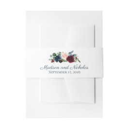 Marsala Floral Wedding Envelope Bly Band