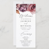 Marsala Floral Wedding Programm Rustic Herbst (Vorderseite)