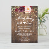 Marsala Floral Wedding Reception Einladung (Stehend Vorderseite)