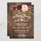 Marsala Floral Wedding Reception Einladung (Vorne/Hinten)