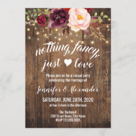 Marsala Floral Wedding Reception Einladung