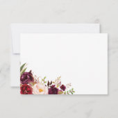 Marsala Floral Wedding RSVP Karten mit Wahlmöglich (Rückseite)