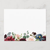 Marsala Floral Wedding Time Capsule Cards Postkarte (Rückseite)