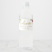 Marsala Floral Wedding Welcome Water Flasche Label Wasserflaschenetikett (Vorderseite)