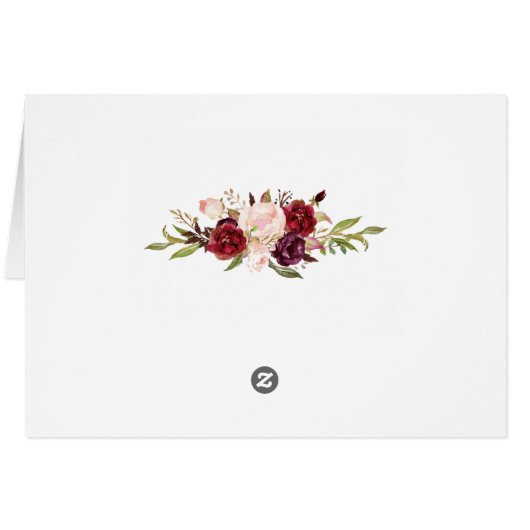 Marsala florale Musik Klaviertastatur Danke (Rückseite Horizontal)