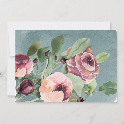 Marsala florale Taufe Ozean danke Karte (Rückseite)