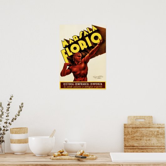 MARSALA FLORIO Italien Weinkultur und Erde Poster (Küche)