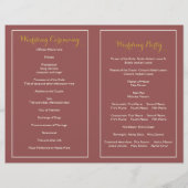 Marsala Foliage Kranz Rahmen Hochzeitsprogramm (Rückseite)