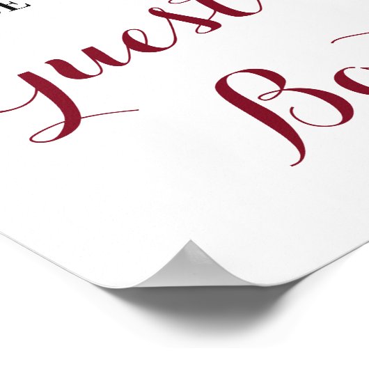 Marsala Gästebuch Wedding Bridal Babydusche Zeiche (Ecke)