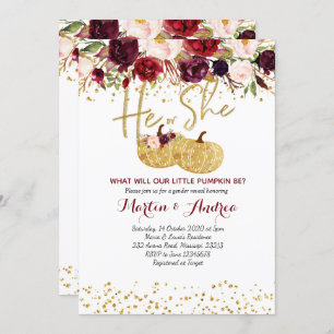 Marsala Geschlecht decken Babyparty-Einladung auf Einladung