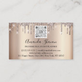Marsala Glitzer Tropfens Logo-Event-Planner RoseGo Visitenkarte (Rückseite)