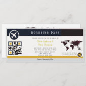 Marsala Gold Boarding Pass Einladung Hochzeit (Vorne/Hinten)