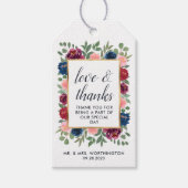 Marsala-Gold-Gastgeschenk Hochzeit von Burgund Blu Geschenkanhänger (Vorderseite)