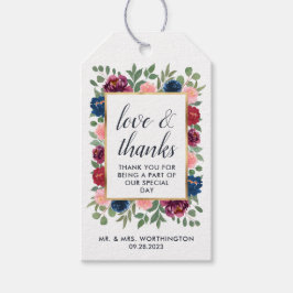 Marsala-Gold-Gastgeschenk Hochzeit von Burgund Blu Geschenkanhänger