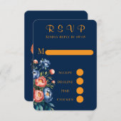 Marsala Gold Painted Peony Wedding RSVP Cards (Vorne/Hinten)