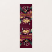 Marsala Gold Peony Wedding Rings Tischnummer (Außenseite Aufgefaltet)