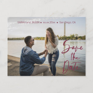 Marsala-Handschrift Save the Date Postkarte