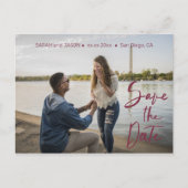 Marsala-Handschrift Save the Date Postkarte (Vorderseite)