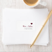 Marsala Heart Wedding Address Label Adressaufkleber (Insitu)