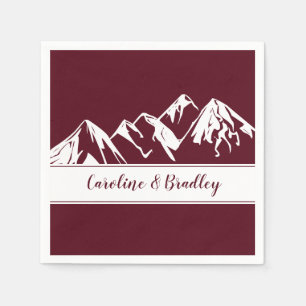 Marsala Hintergrund Weiße Bergkette Hochzeit Serviette