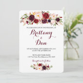 Marsala Hochzeits-Einladung Einladung (Stehend Vorderseite)