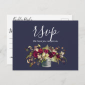 Marsala & Ivory Rose | Navy UAWG Postkarte (Vorne/Hinten)