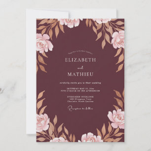 Marsala Kupfer Petal Hochzeit Einladung