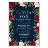 Marsala Land Rustikale Hochzeitsplätze Tischnummer (Vorderseite)