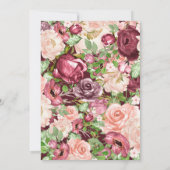 Marsala Maroon Burgundy Rustic Floral Wedding Einladung (Rückseite)