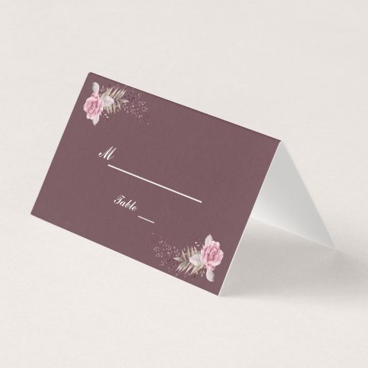 Marsala Maroon Floral Watercolor Wedding (Rückseite)