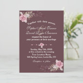Marsala Maroon Floral Watercolor Wedite Einladung (Stehend Vorderseite)