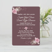Marsala Maroon Floral Watercolor Wedite Einladung (Stehend Vorderseite)