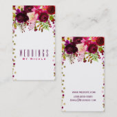 Marsala Modern Floral Gold Burgundy Bold Chic Visitenkarte (Vorne/Hinten)