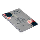 Marsala Navy Blue Floral Name Gebet Journal Notizblock (Rechte Seite)