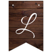 Marsala & Navy Blume Rustikale Holzhochzeit Wimpelkette (Zweite Fahne)