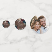 Marsala & Navy Blume Rustikaler Hochzeitstisch für Konfetti (Vorderseiten)