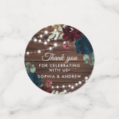 Marsala & Navy Blume Rustikaler Hochzeitstisch für Konfetti (Klein Vorderseite)