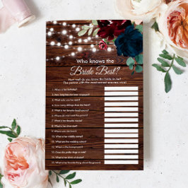 Marsala & Navy, die das beste Spiel der Braut kenn