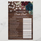 Marsala & Navy, die das beste Spiel der Braut kenn (Vorderseite)