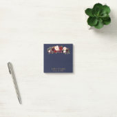 Marsala Navy Elegant Floral Wedding Post-it Notes Klebezettel (Büro)