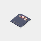 Marsala Navy Elegant Floral Wedding Post-it Notes Klebezettel (angewinkelt)