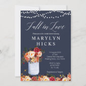 Marsala Navy Fall in Liebe Bridal Dusche Einladung (Vorderseite)