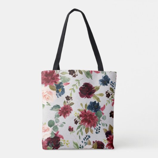 Marsala & Navy Floral Mutter der Braut Geschenk Tasche (Rückseite)